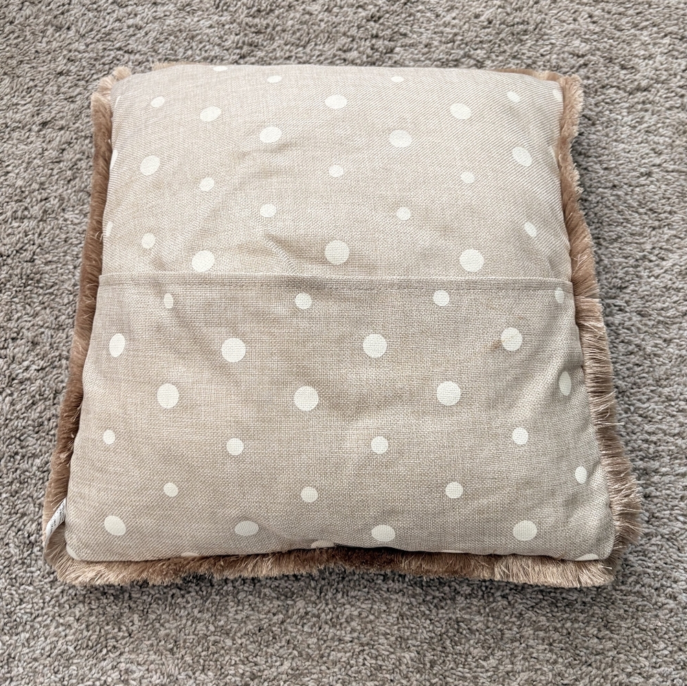 Beige Polka Dot Beach Pillow - Picture 2 of 4